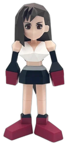 Olf-school Tifa low-poly figure